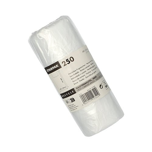 Starpak 250 Hemdchen-Tragetaschen, HDPE 48 cm x 22 cm x 12 cm transparent Knotenbeutel | Schrumpffolie (250 Stück)
