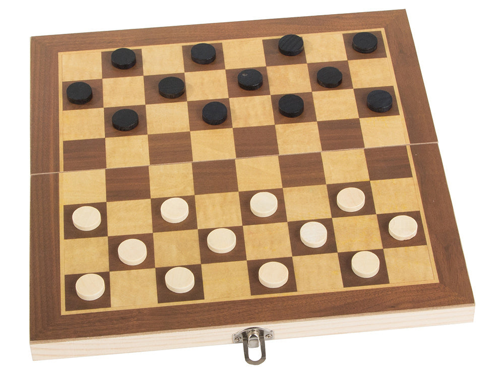 Schach, Dame, Backgammon, großes Holzspiel, 3-in-1