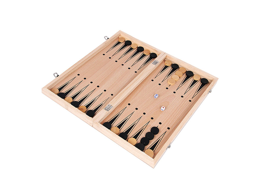 Schach, Dame, Backgammon, großes Holzspiel, 3-in-1