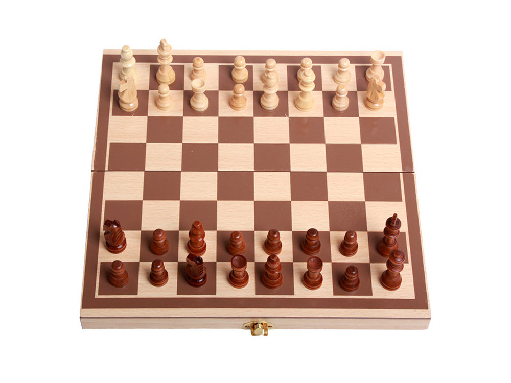 Schach, Dame, Backgammon, großes Holzspiel, 3-in-1
