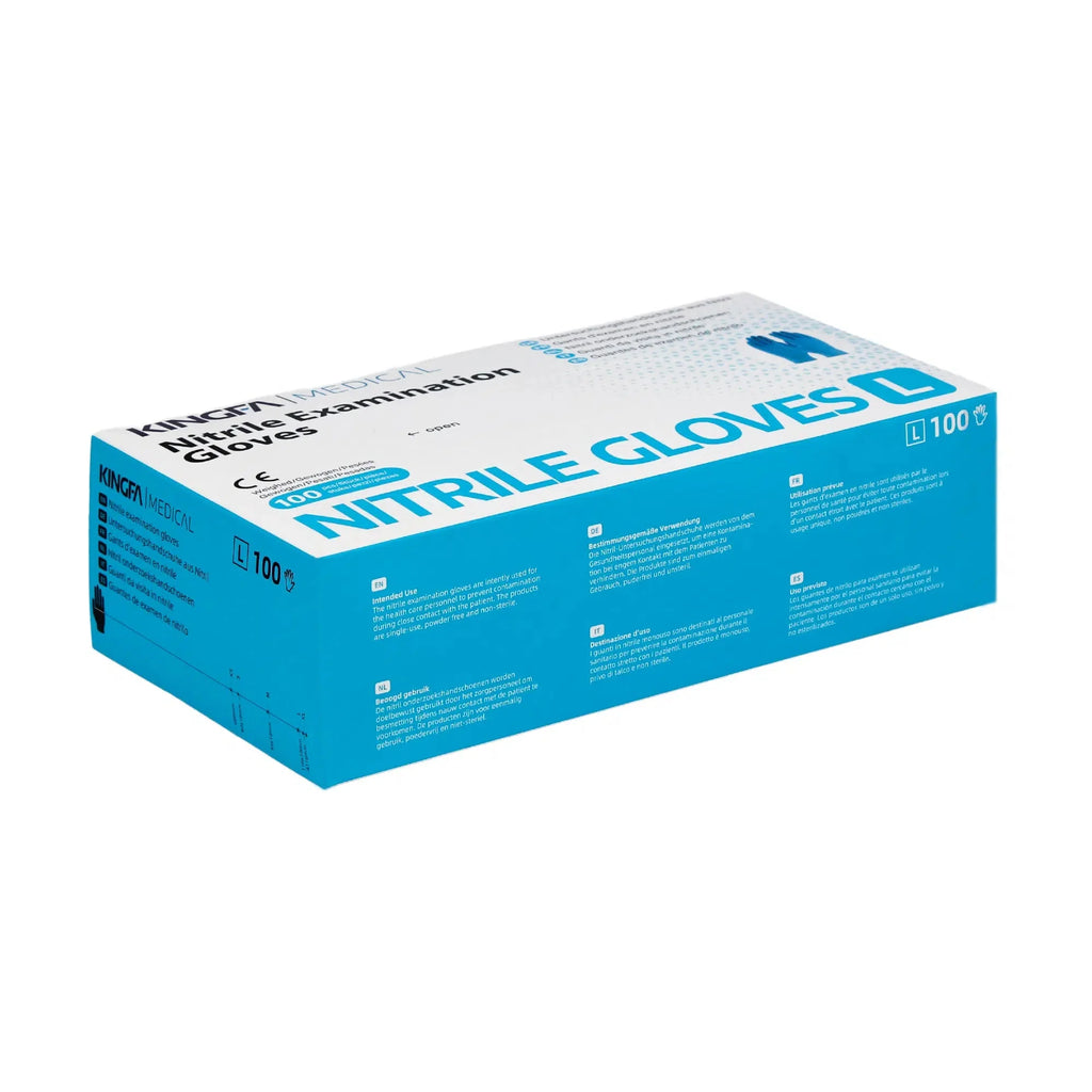 Kingfa Nitril Einmalhandschuhe puderfrei, blau, 100 Stück