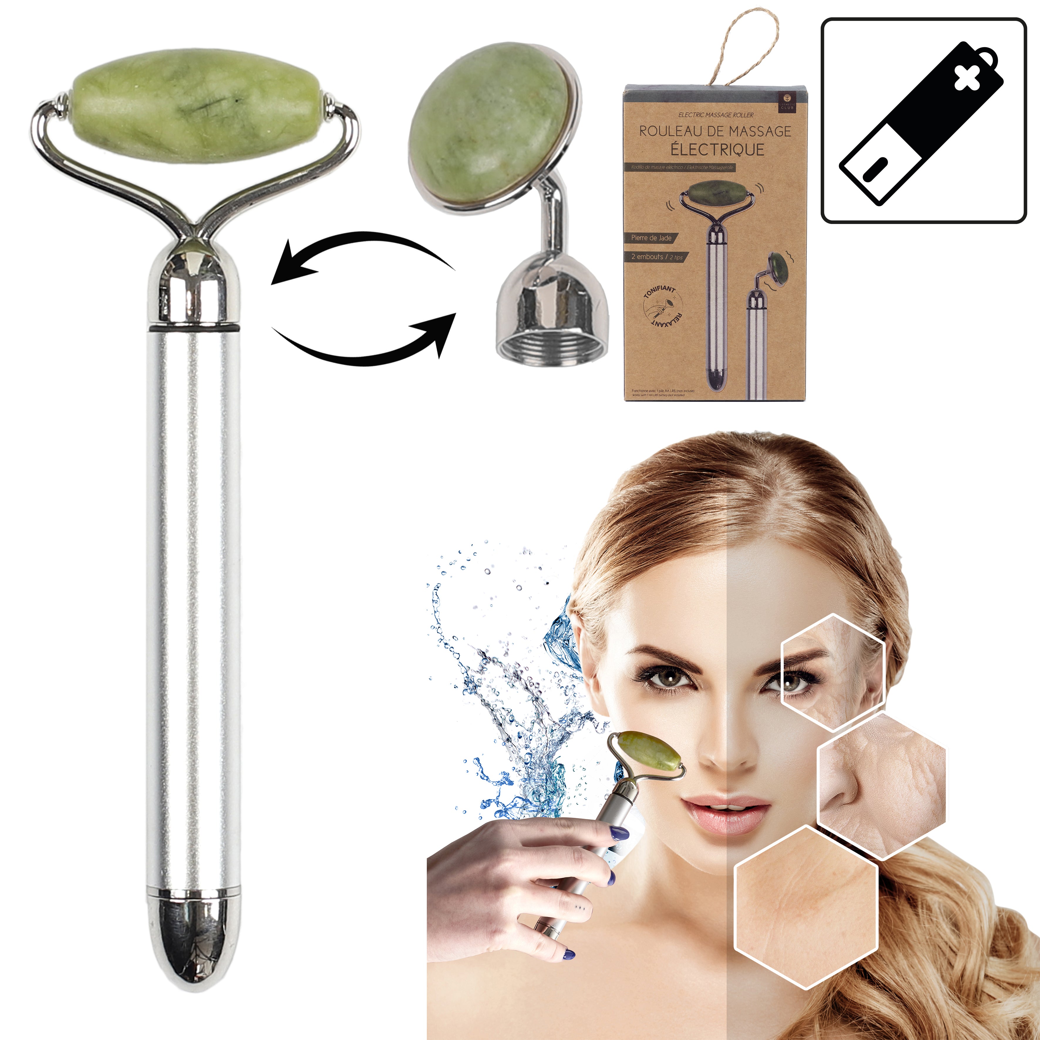 jade elektrische massage roller grün