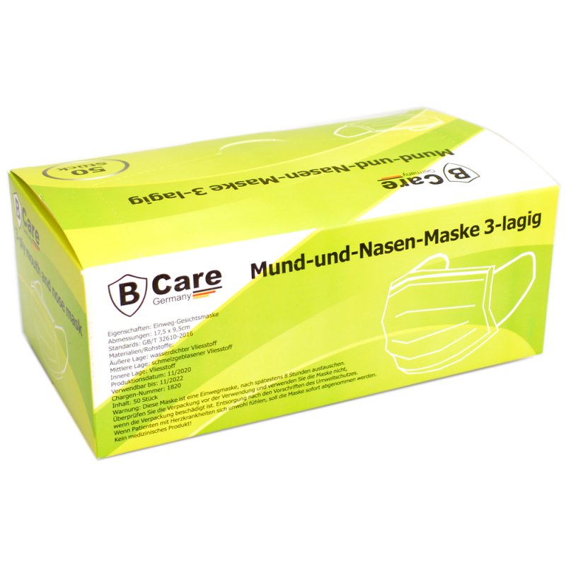 Mund-und-Nasen-Maske / Hygienemaske 3-lagig blau