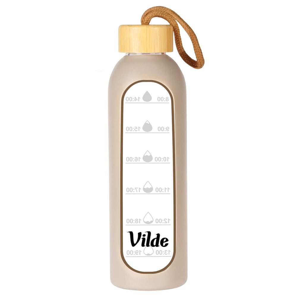 Glaswasserflasche mit Silikonhülle - beige 600ml