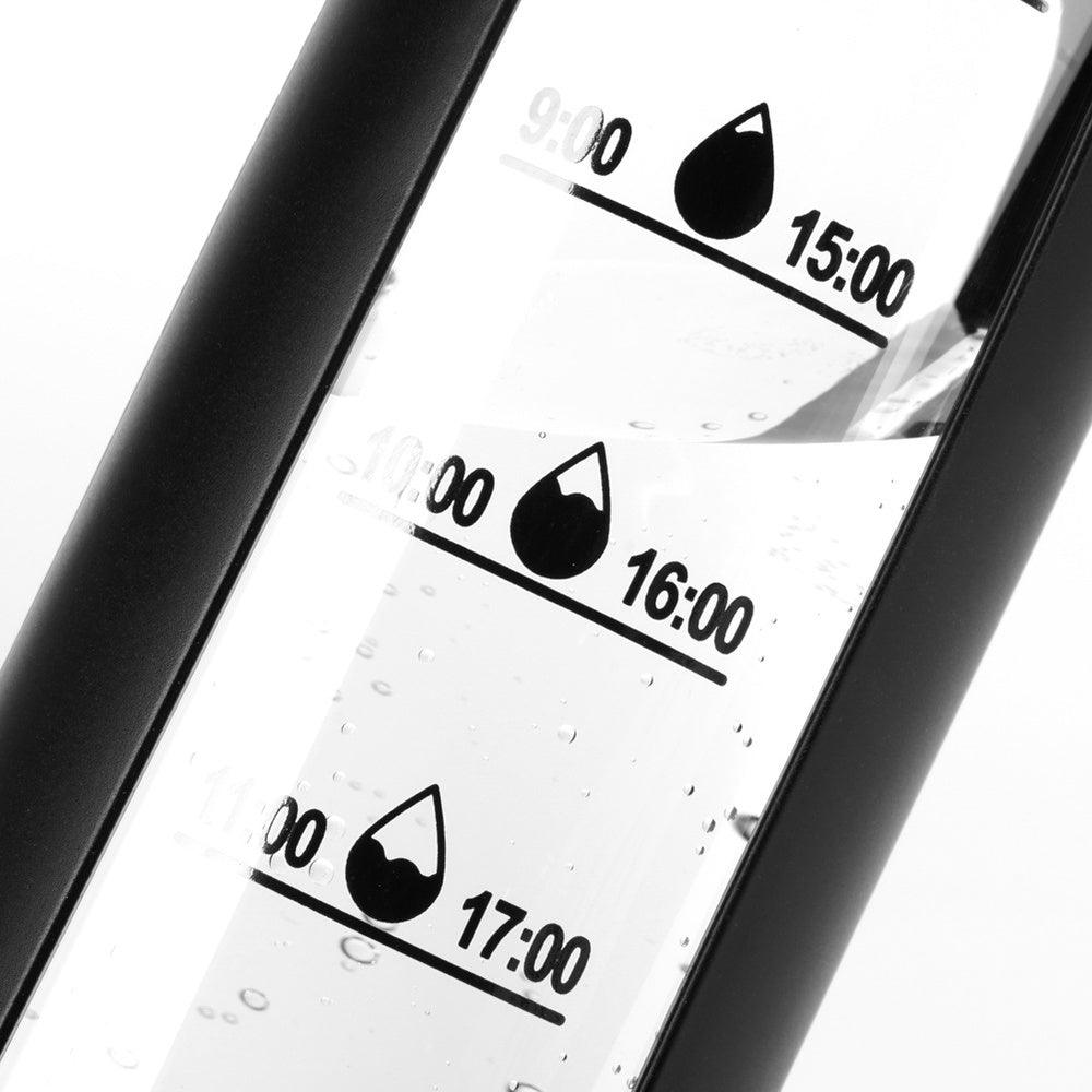 Glaswasserflasche mit Silikonüberzug - Schwarz 600ml